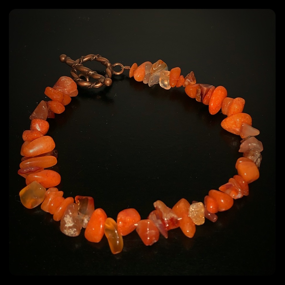 HOMEMADE Beaded Orange Bracelet